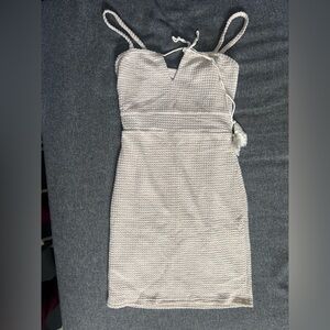 Elegant Cream Textured Dress